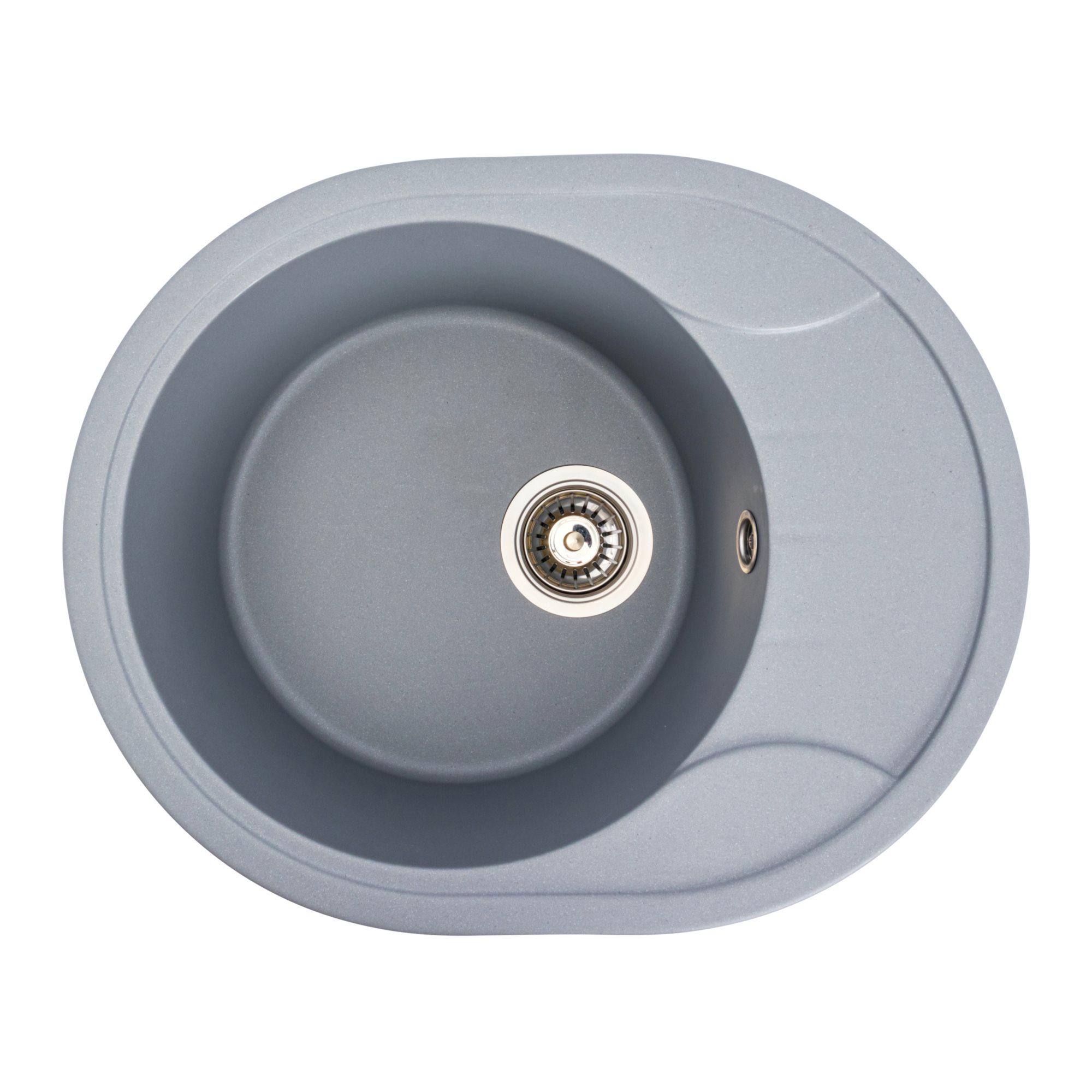 Мийка гранітна для кухні Platinum 5847 ONYX матова Сірий металік