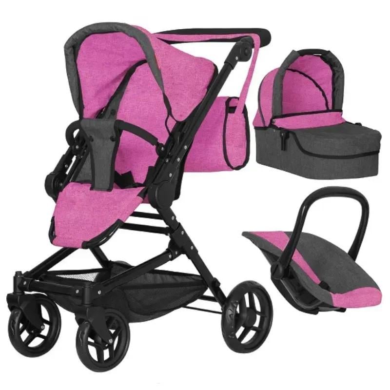 Коляска для куклы Carrello 9636 2в1 ROZE Red