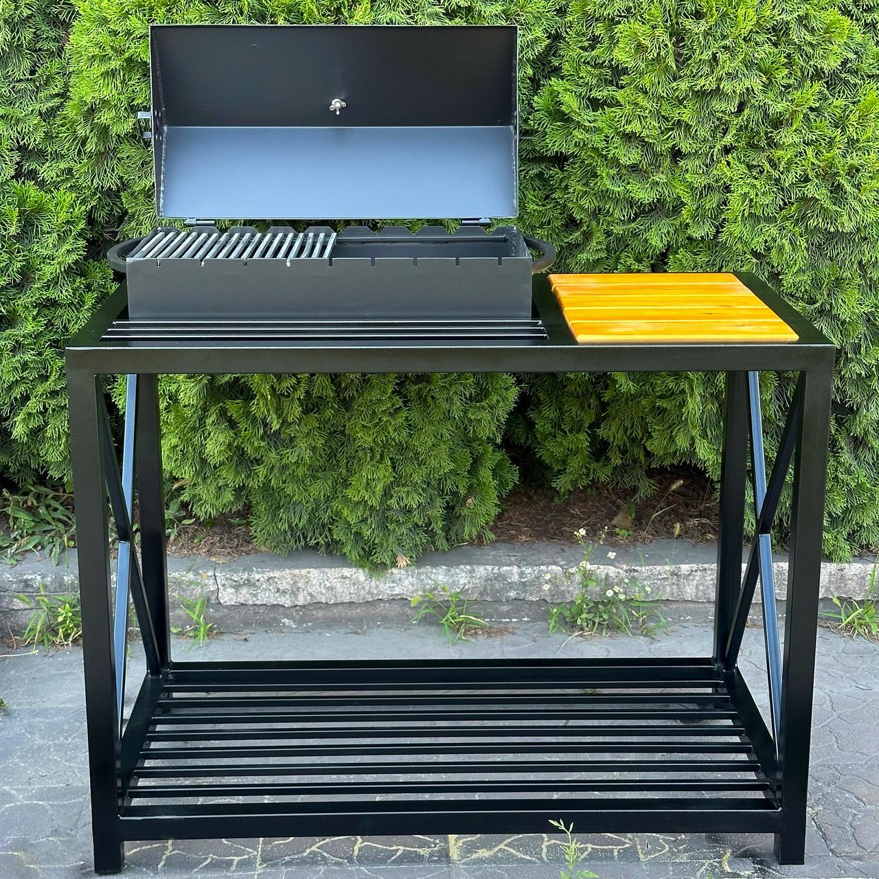 Мангал-барбекю Metalzavod Тор на 9 шампурів 4 мм в стилі LOFT 110х59х104 см (MLB9-4CX) - фото 3 Мангал-барбекю Metalzavod Тор на 9 шампурів 4 мм в стилі LOFT 110х59х104 см (MLB9-4CX) - фото 3