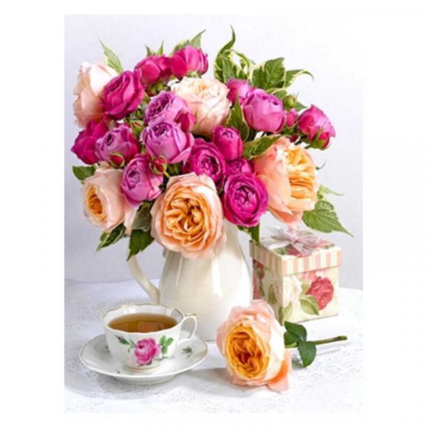 Алмазна мозаїка TK Group Ніжний букет 40х30 см з рамкою в коробці (GB73575-mt)