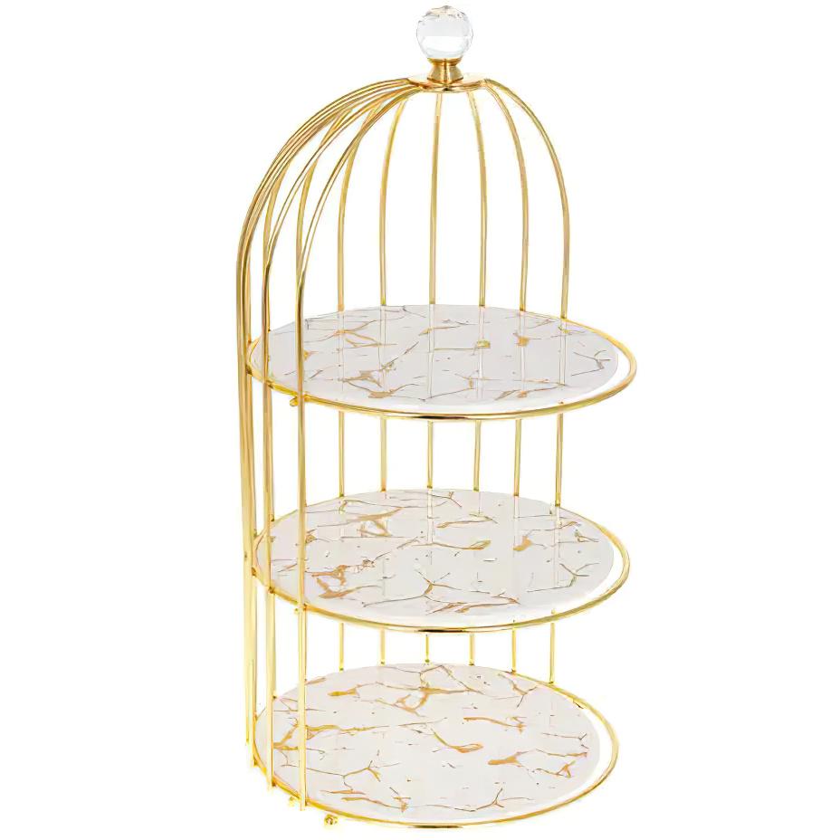 Фарфоровая этажерка BonaDi Мраморная роскошь 41 см (954-524) Фарфоровая этажерка BonaDi Мраморная роскошь 41 см (954-524)