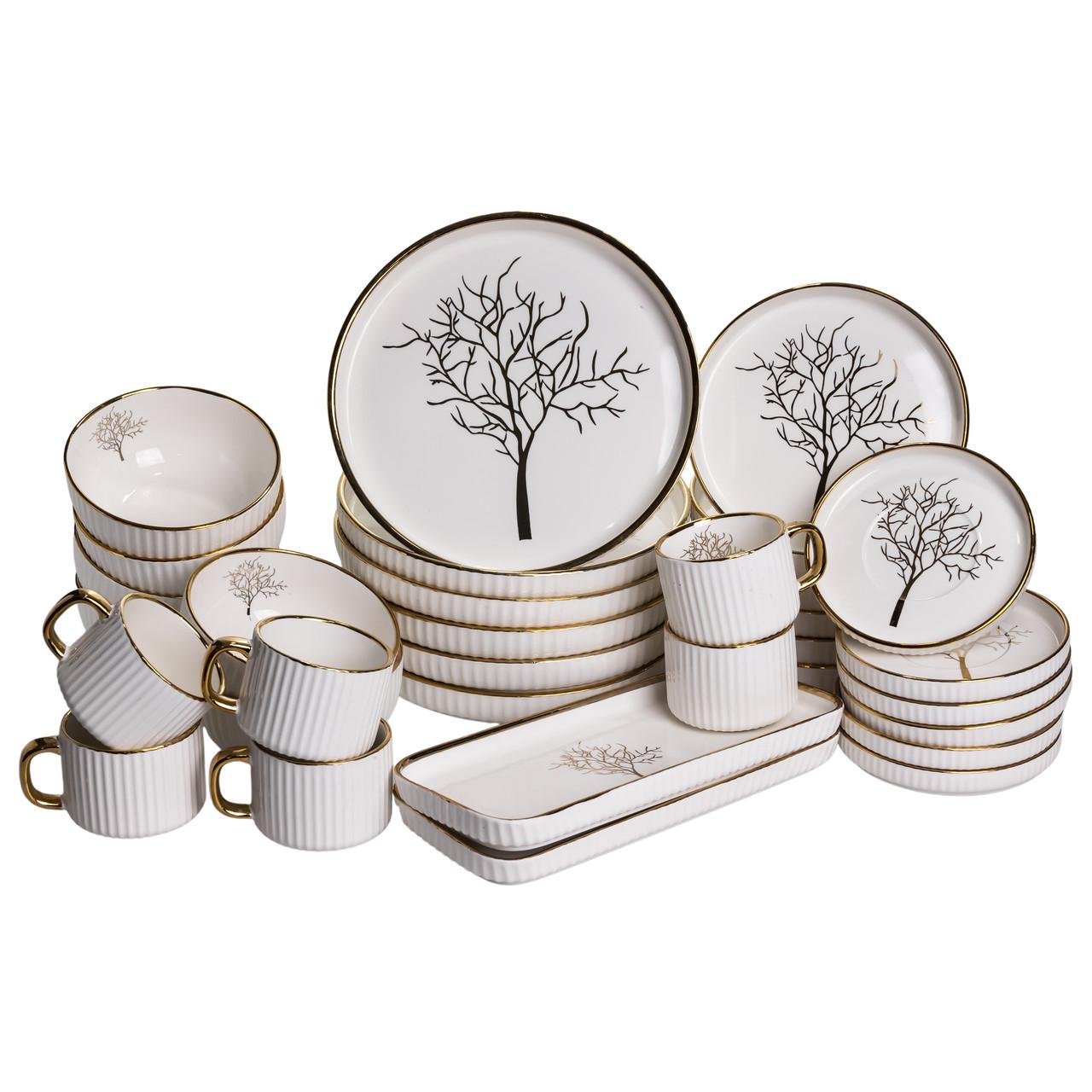 Столовый набор посуды Valentina 32 предмета на 6 персон фарфоровый (DS-32-O)