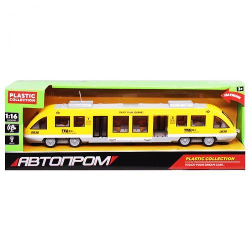 Электричка Автопром 43х9х6 см Yellow (173624)