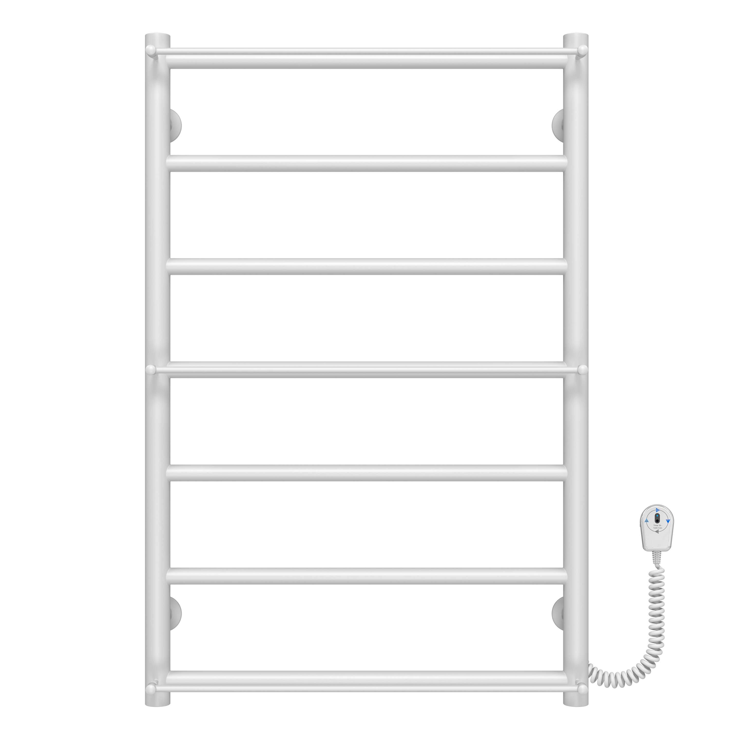 Полотенцесушитель электрический Deffi Ladder П7 EF16 правое подключение нержавеющая сталь 500х800 мм Белый (C.LK.80.50.7.EWL5)