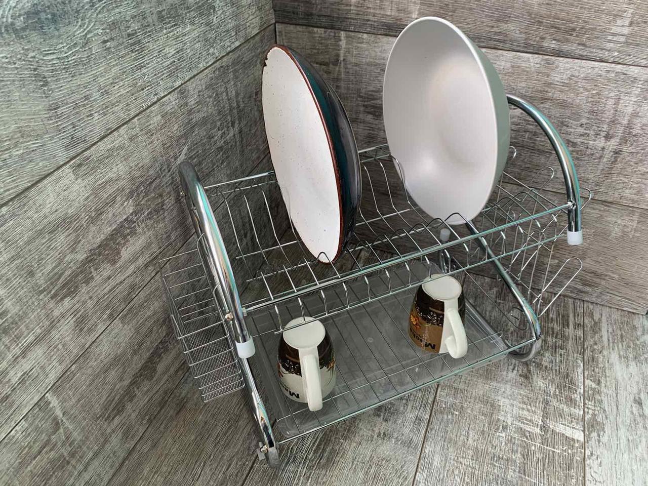 Сушка для посуди двоярусна Kitchen storage rack NJ-116 - фото 6