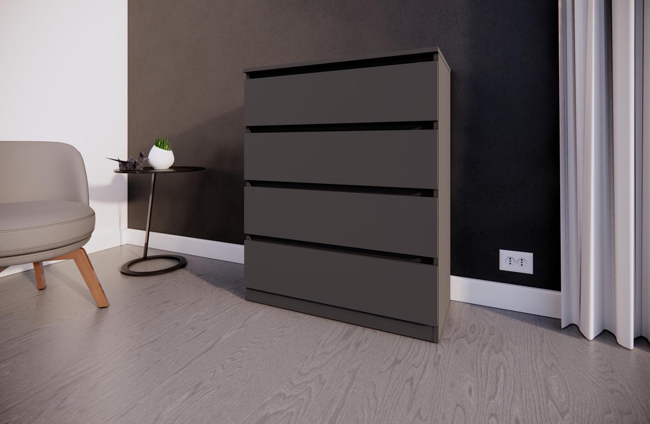Комод MEBEX на 4 шухляди 80х40х100 см Сірий темний (VM4B800DG) - фото 3