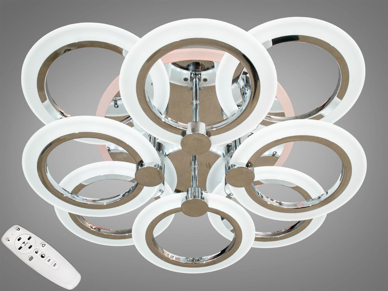 Люстра LED потолочная Diasha A8022/4+4HR 3color 110W Хром