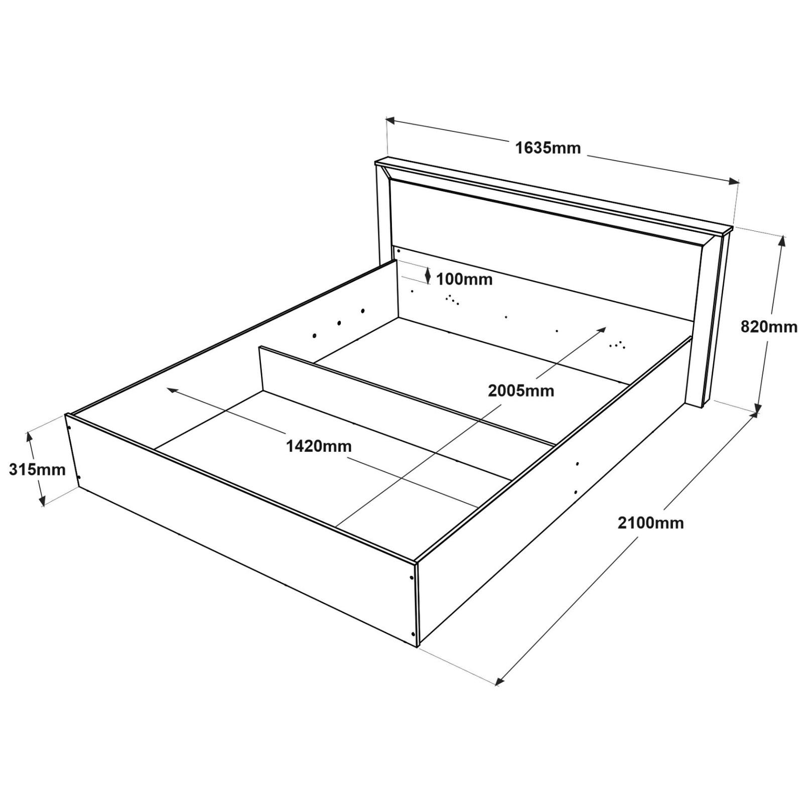 Кровать двуспальная Everest Нордик 1400 каркас с ламельным основанием Дуб крафт золотой/Графит (11466) - фото 2 Кровать двуспальная Everest Нордик 1400 каркас с ламельным основанием Дуб крафт золотой/Графит (11466) - фото 2