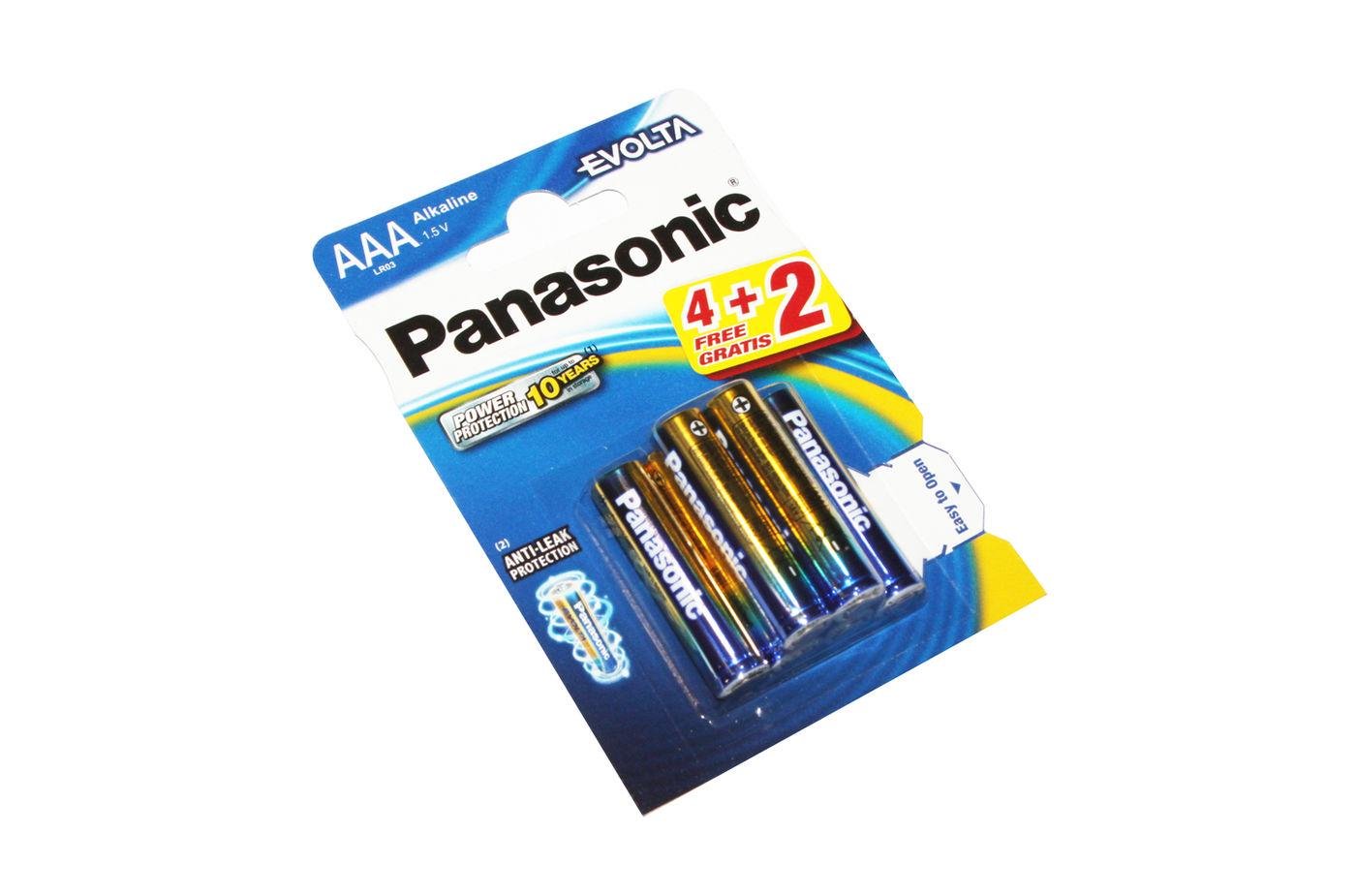 Батарейки Panasonic AAA/LR03 Evolta 1,5V 6 шт. (LR03EGE/6B2F)