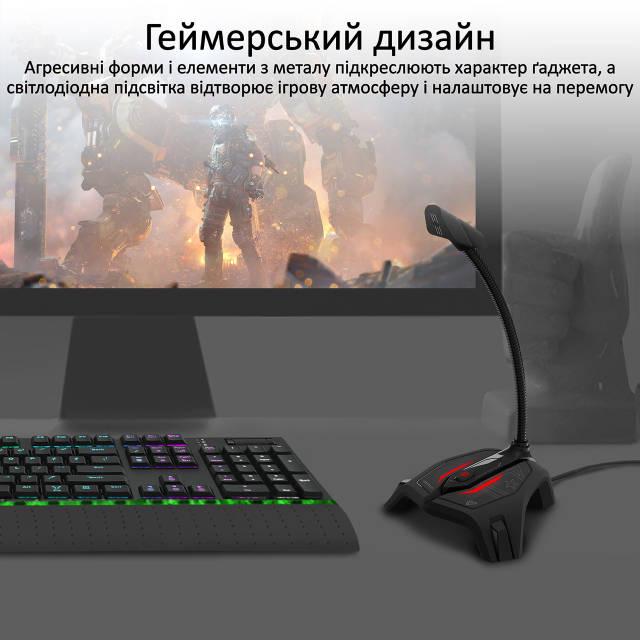 Мікрофон Vertux Streamer-2 LED USB Black - фото 3