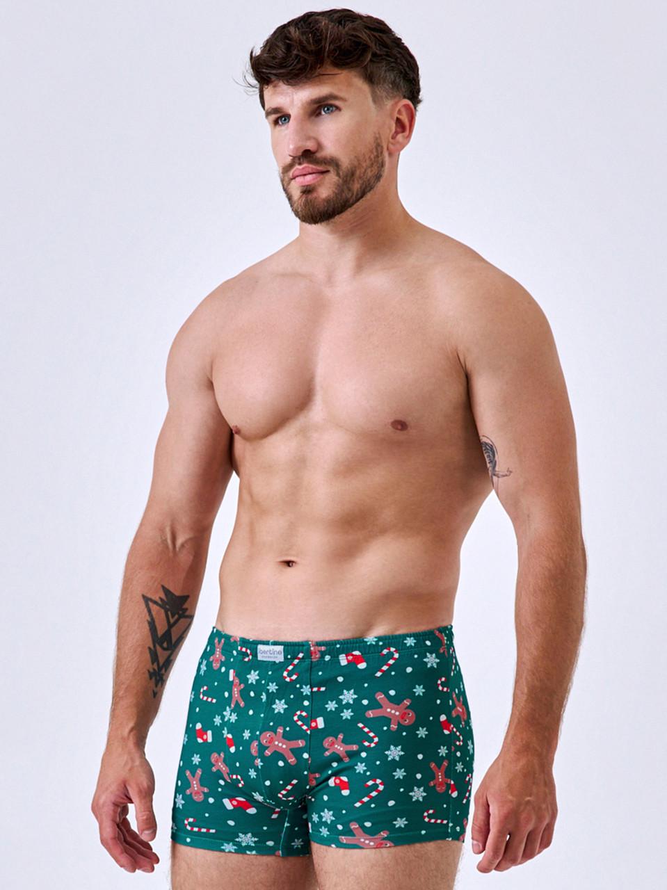 Трусы боксеры мужские Libertine новогодние из хлопка L Зеленый (1801/16199)