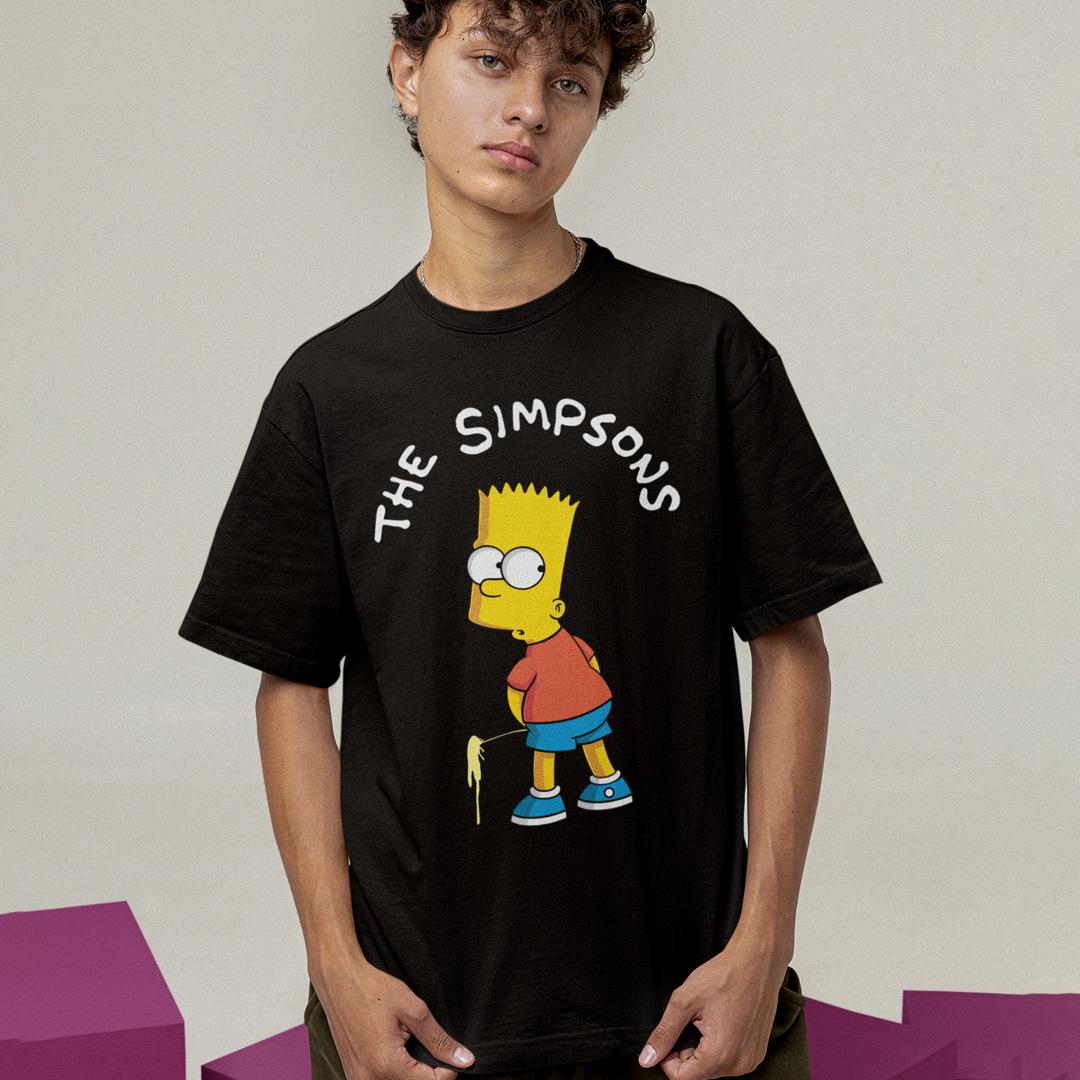 Футболка унисекс The Simpsons Pisssing Bart XS Черный (32700594)