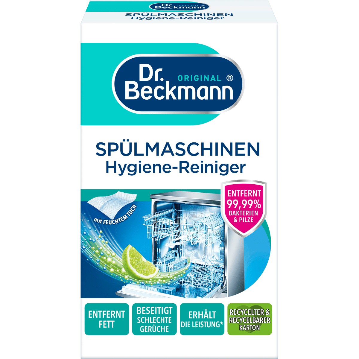 Порошок антибактеріальний для посудомийної машини Dr.Beckmann 75 г + 1 серветка (13311095)