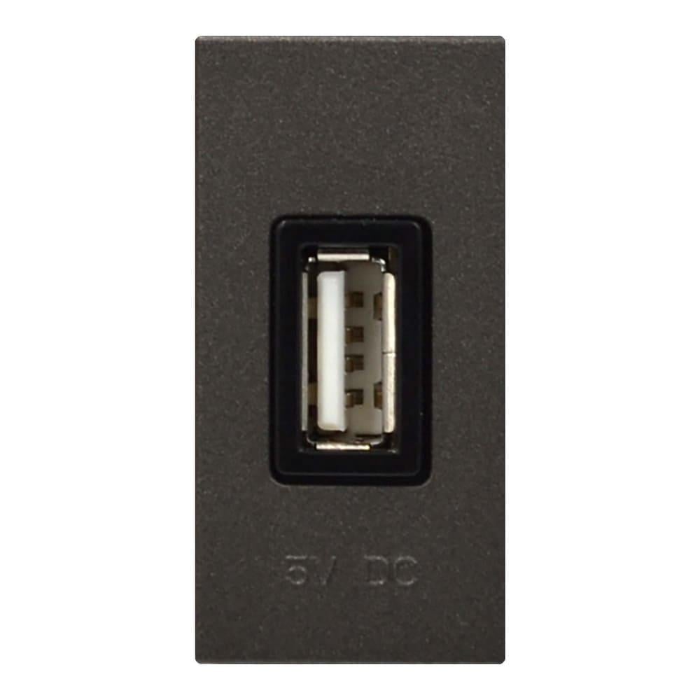 Розетка Zenit USB 1 модуль 2000mA Антрацит (2CLA218520N1801)