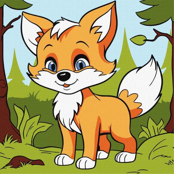 Картина по номерам Идейка Пушистая лиса 25х25 см (Id-KHO6113)