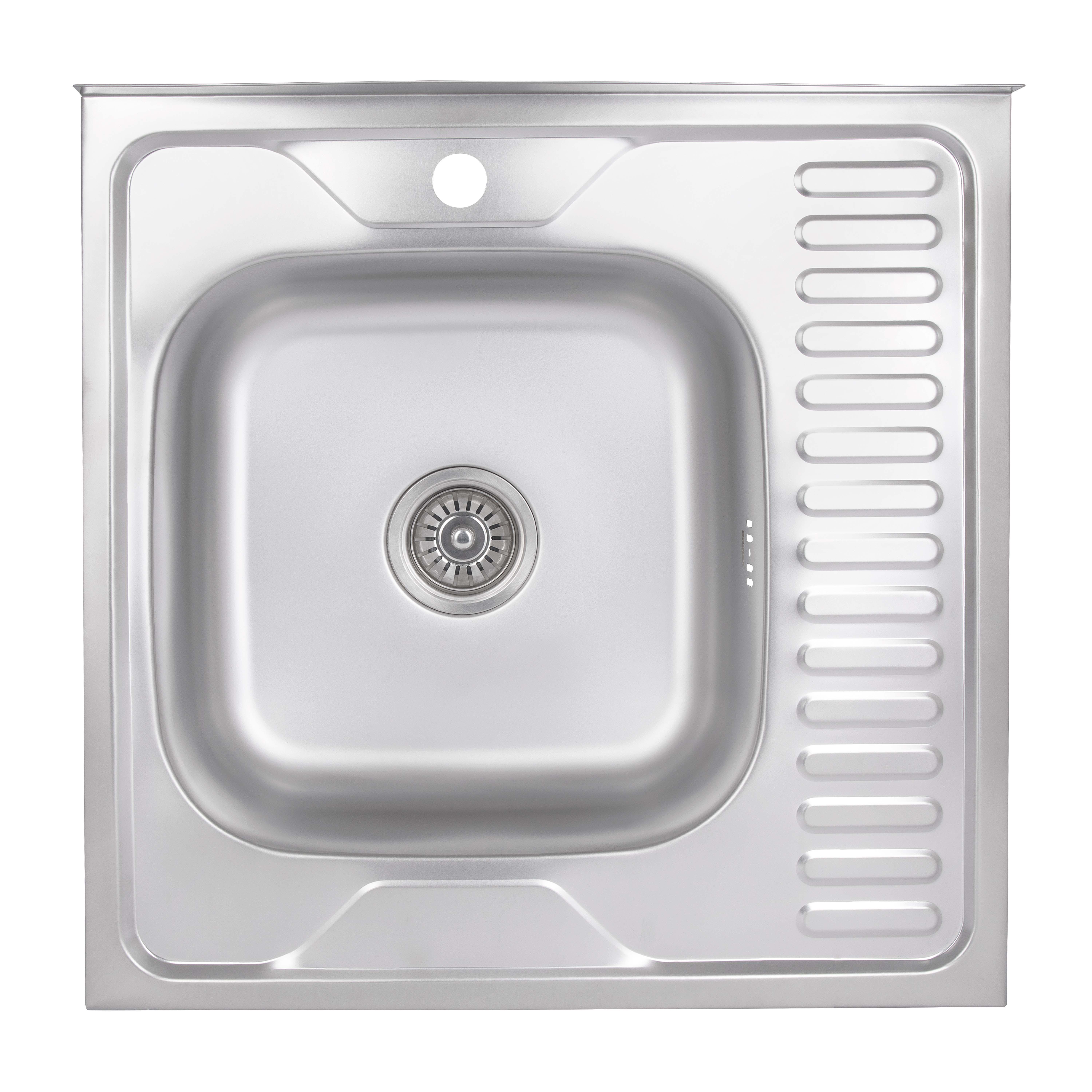 Мийка для кухні накладна Brinex 6060-L Satin 0,6 мм (31022612) Мийка для кухні накладна Brinex 6060-L Satin 0,6 мм (31022612)