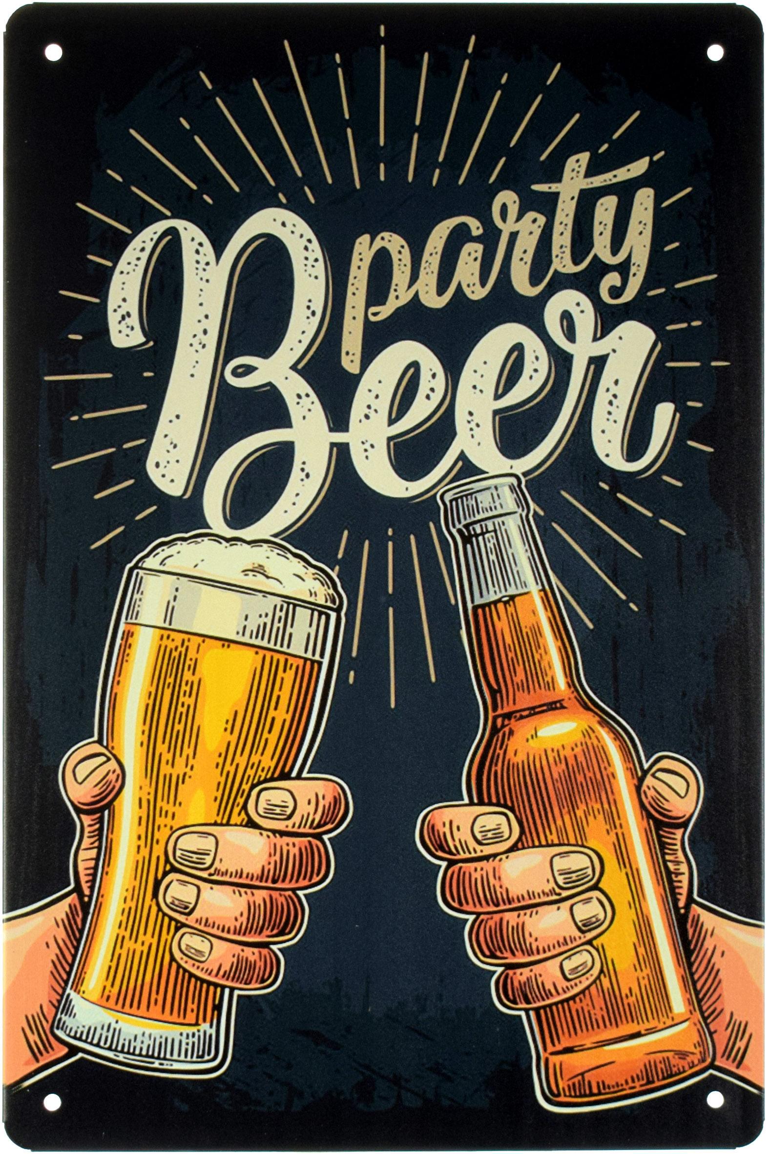 Табличка металлическая Пивная Вечеринка/Beer Party 20x30 см
