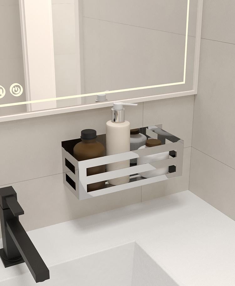 Полиця у ванну кімнату NC Home Perfo Нержавіюча сталь-Дзеркало (23374195)