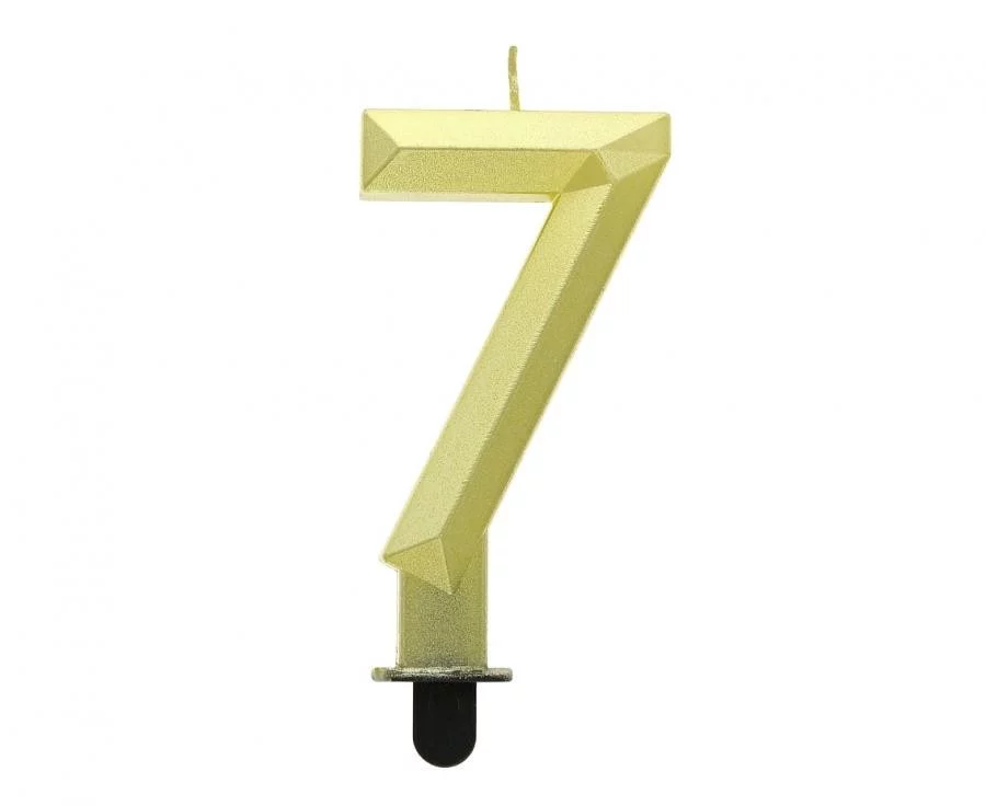 Свеча для торта Godan 7 7,6 см Золотой (5902973163131)