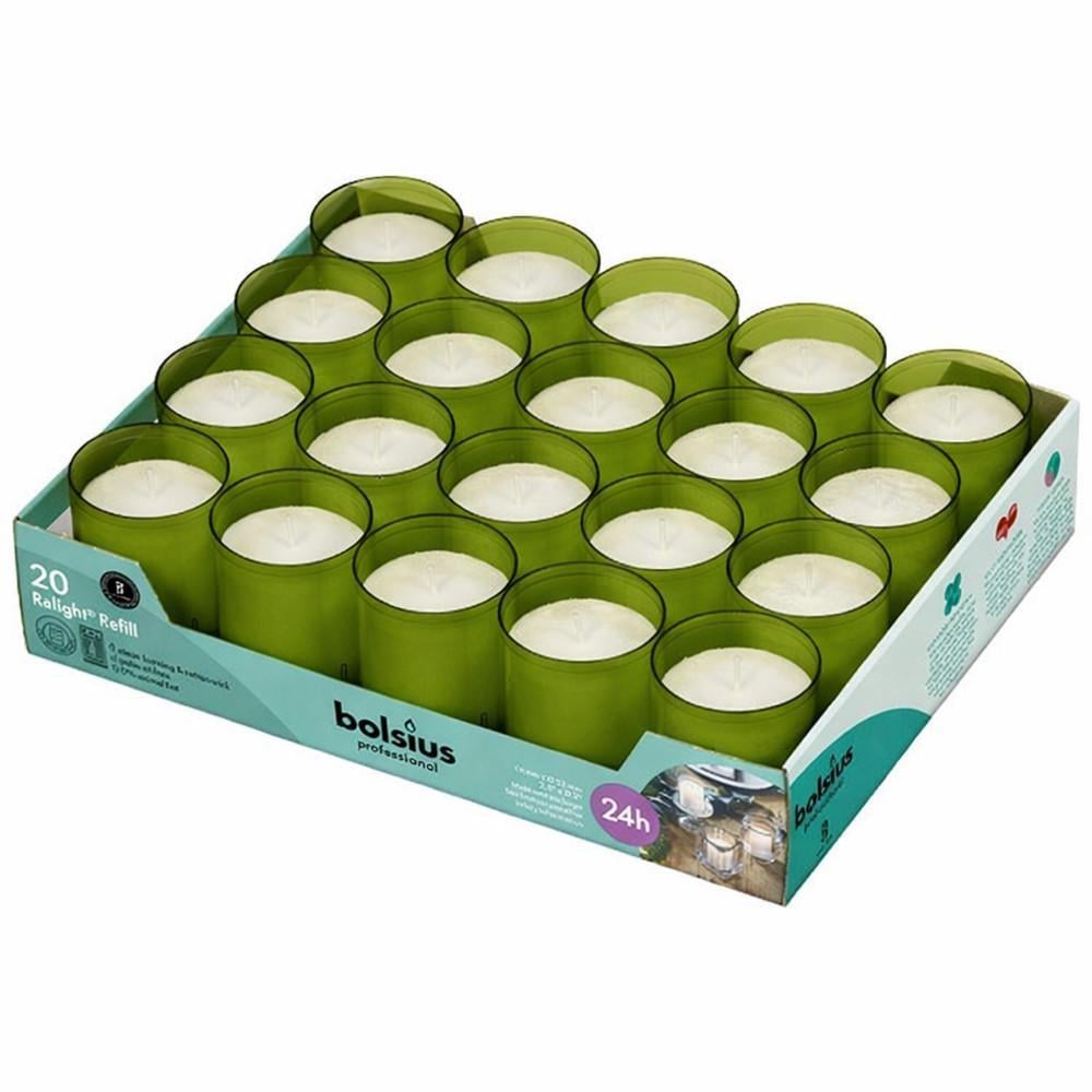 Свеча ReLight Refills Bolsius 20 шт. Оlive (2980308642)