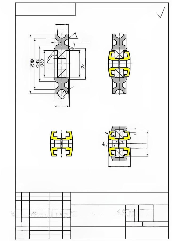 Ролик під трос U-подібний Ø 70 мм пластиковий для воріт/блоків/підйомних механізмів (961278-70) - фото 7 Ролик під трос U-подібний Ø 70 мм пластиковий для воріт/блоків/підйомних механізмів (961278-70) - фото 7