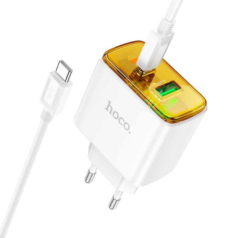Зарядний пристрій мережевий Hoco Smart charger Type-C to Type-C Cable set CS42A 30 Вт USB/USB-C Білий (609619)