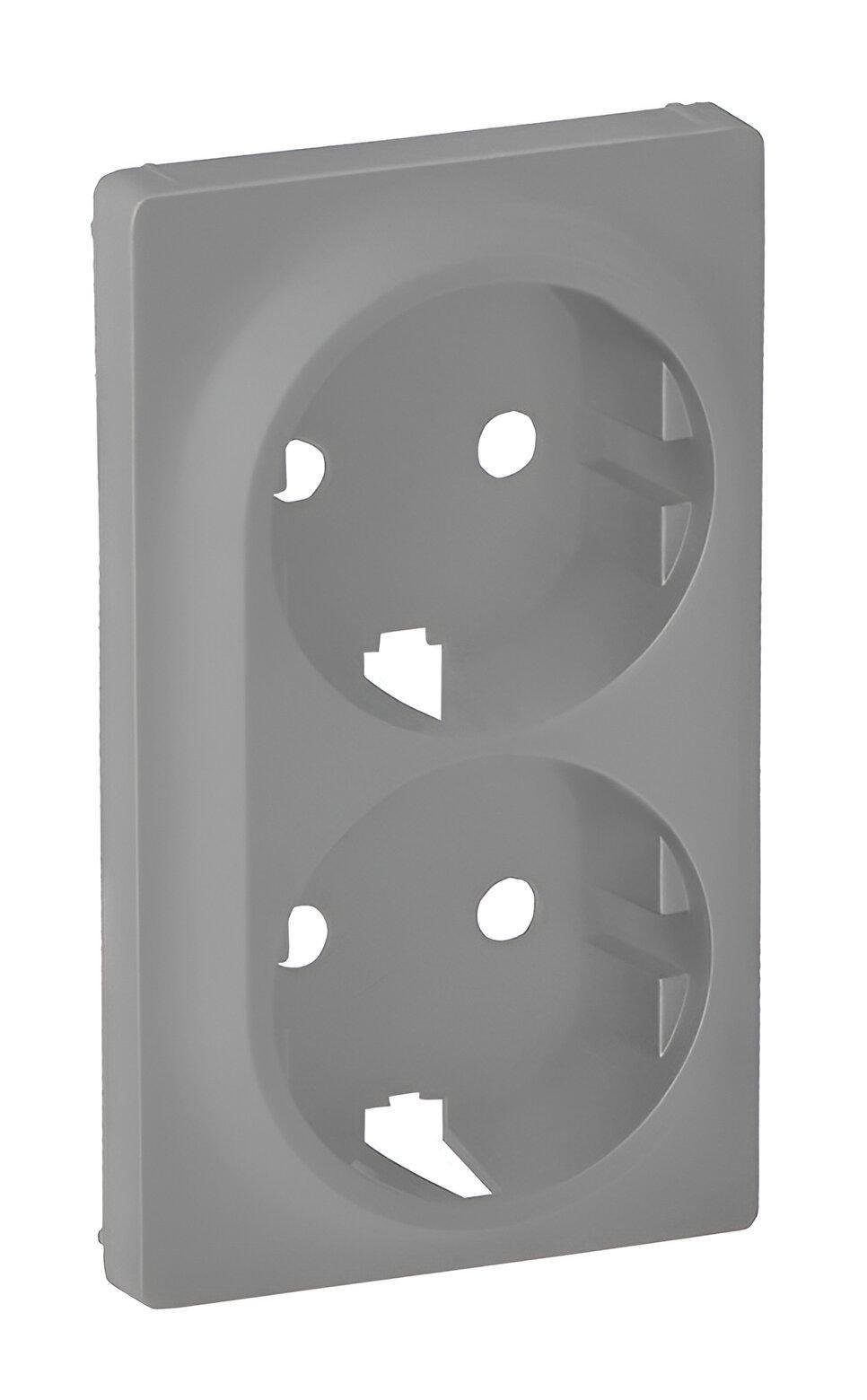 Панель двойной розетки Legrand Valena Schuko IN'Matic/Life Алюминий (30309363)