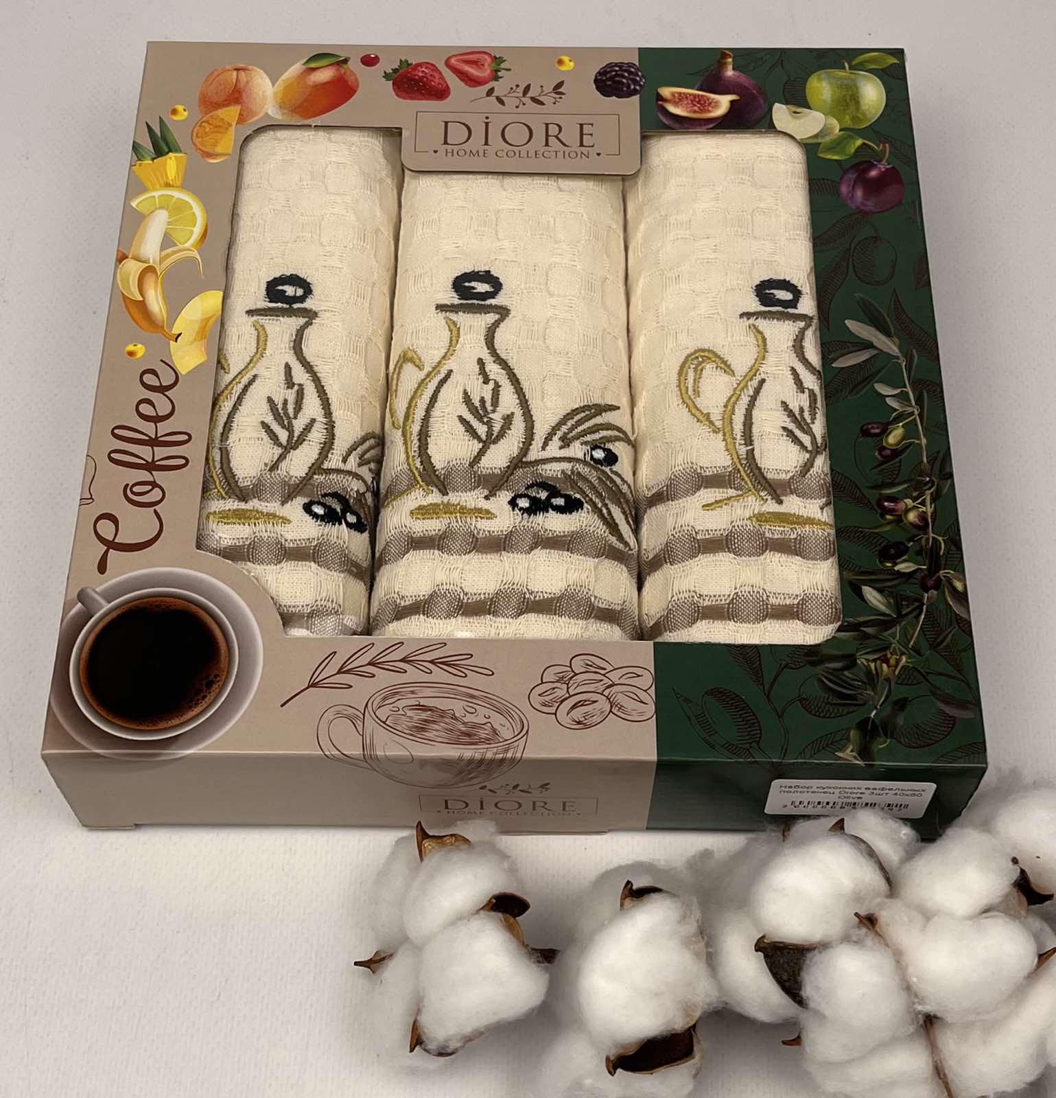 Набор кухонных полотенец Diore Olive 40x60 см 3 шт. (CN24864) Набор кухонных полотенец Diore Olive 40x60 см 3 шт. (CN24864)