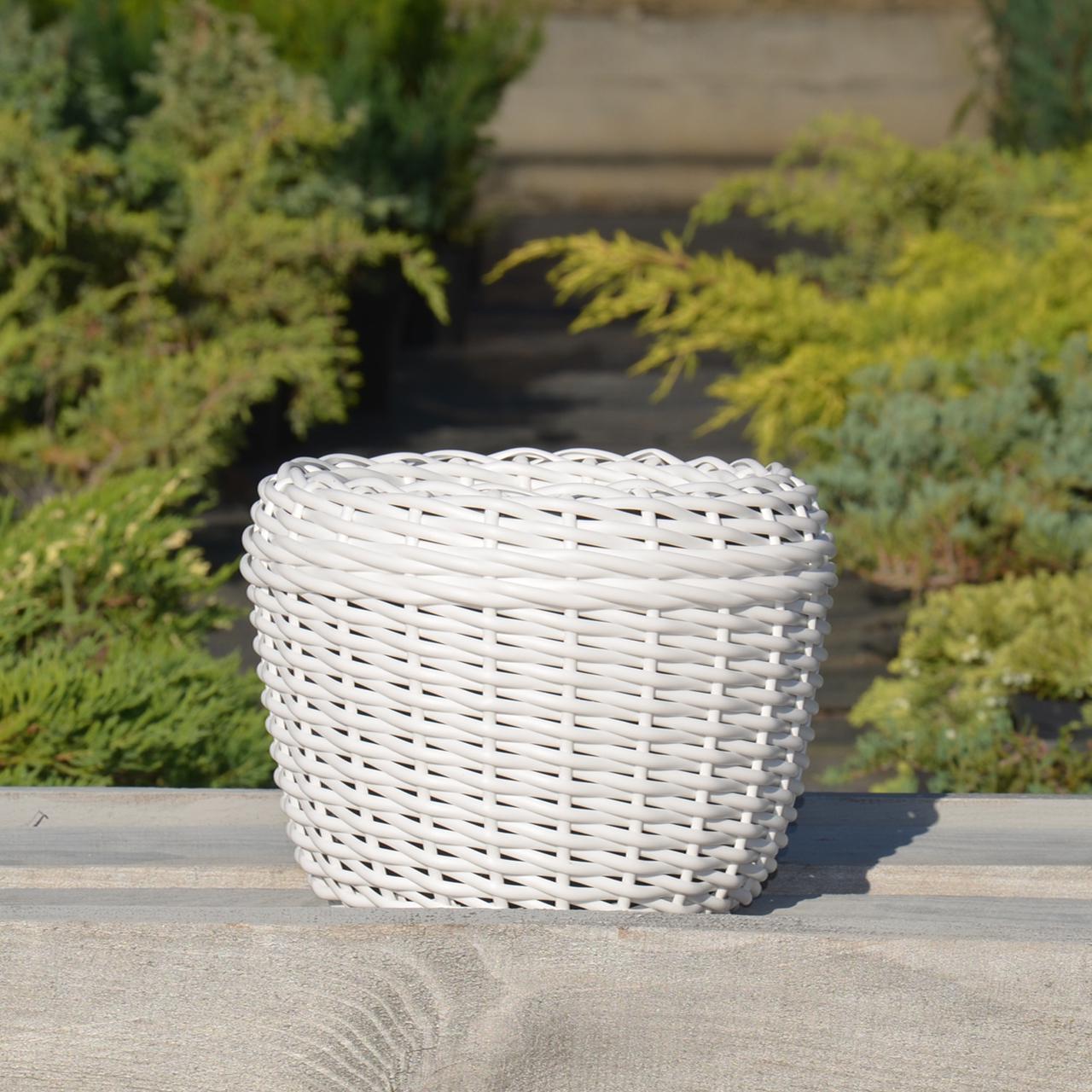 Кашпо для рослин з штучного ротангу 12 л Білий - фото 2