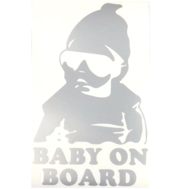 Наклейка предупредительная Baby on board плотерная Серый (403293)