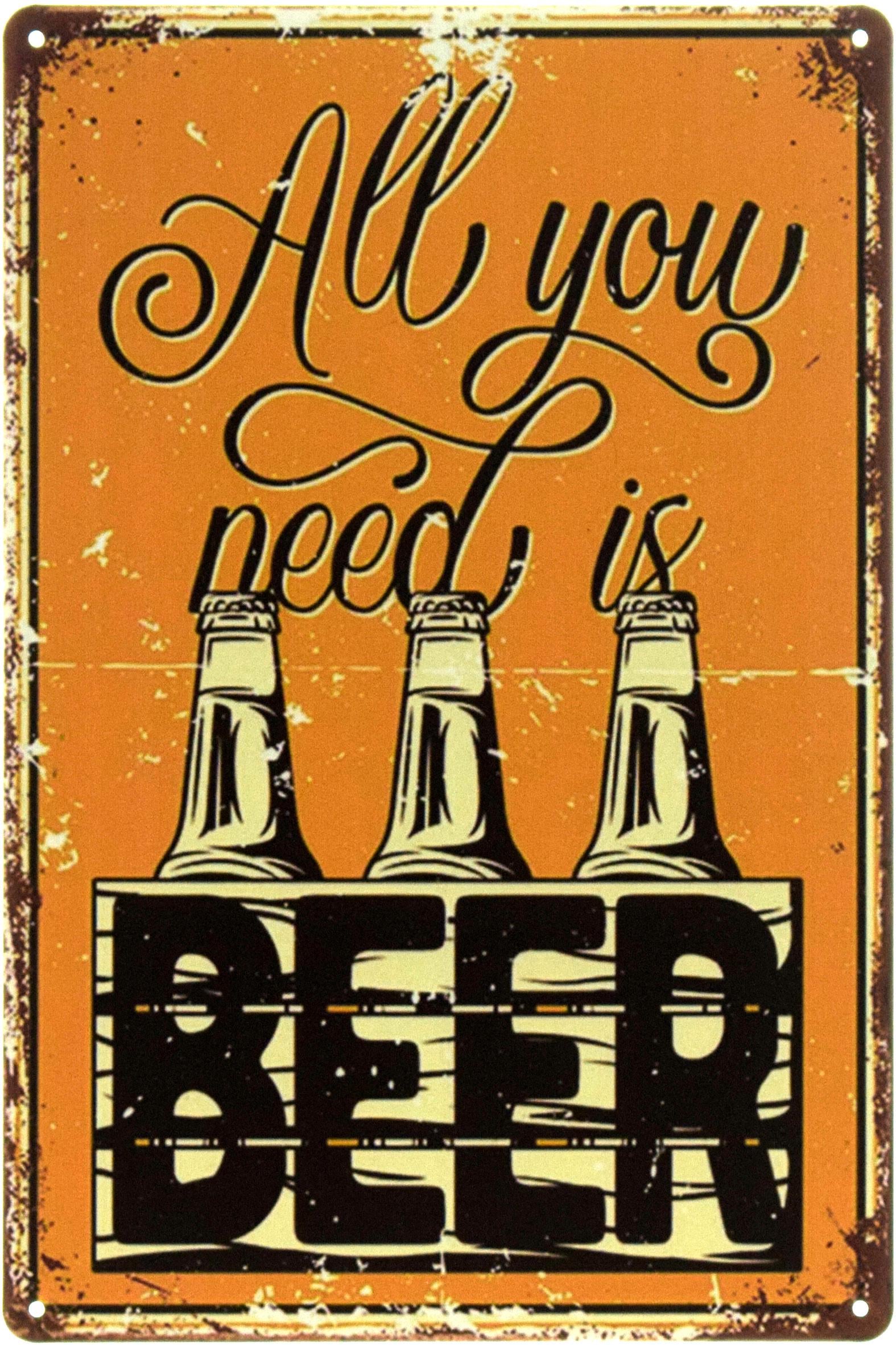 Табличка металева "All You Need Is Beer" 20x30 см (ms-104474)