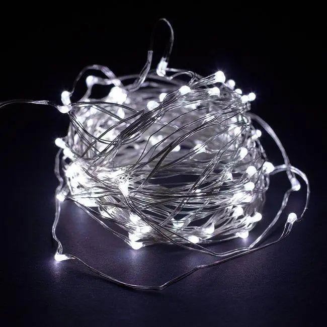 Гирлянда 100 LED 10 м на батарейках с силиконовый проводам и холодно-белым свечением (opt-20433) - фото 3 Гирлянда 100 LED 10 м на батарейках с силиконовый проводам и холодно-белым свечением (opt-20433) - фото 3