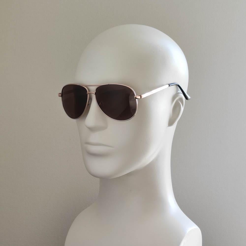 Солнцезащитные очки поляризованные 1007 NN с золотистой оправой Коричневый (47890)