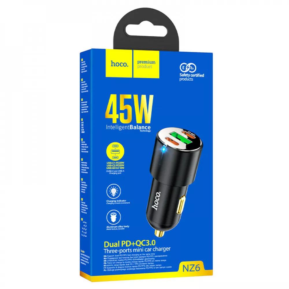 Автомобильное зарядное устройство Hoco NZ6 45W Black (ebb0b54e) - фото 5 Автомобильное зарядное устройство Hoco NZ6 45W Black (ebb0b54e) - фото 5