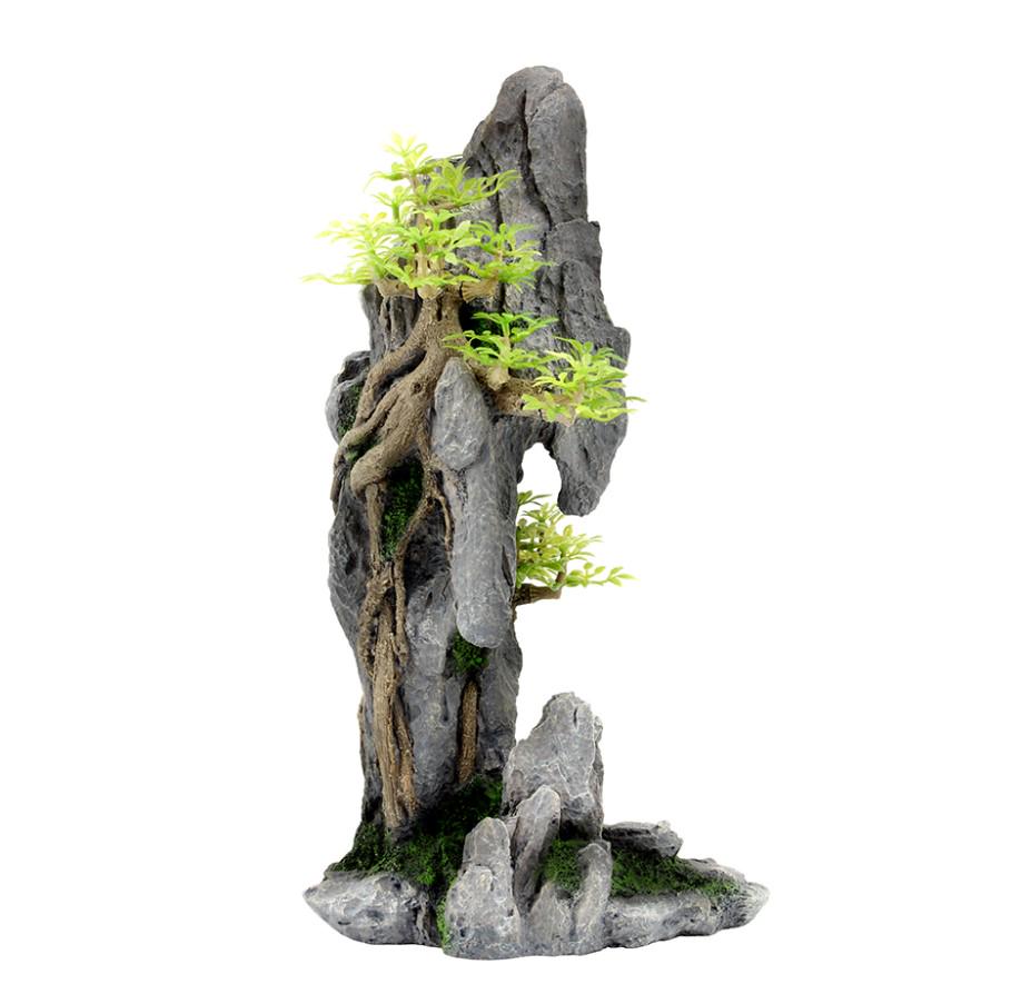 Декорация Tetradon Скала с растениями 20х12,5х36 см (dt-HB015)