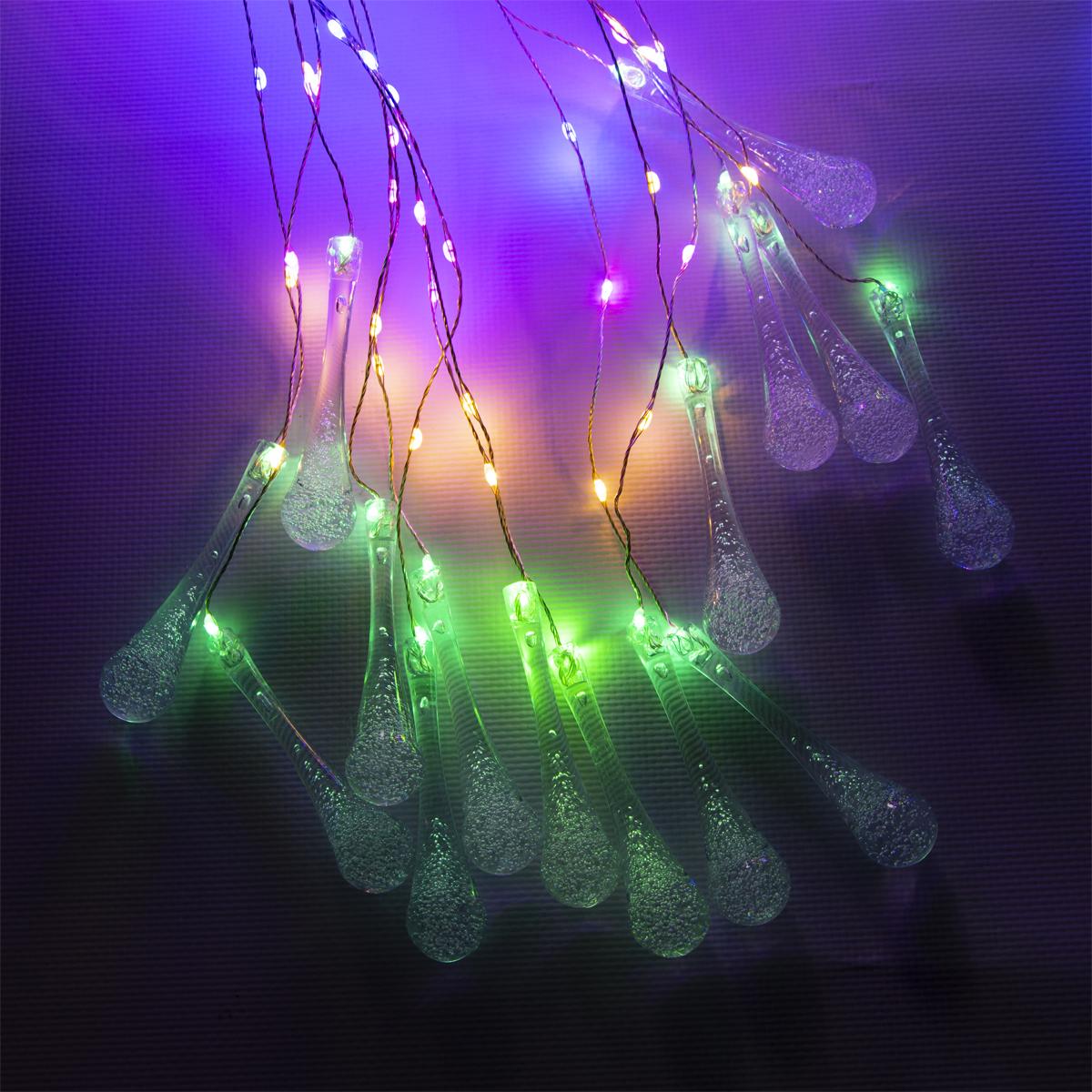 Гирлянда водопад СамеТо Xmas 300M-8 со стеклянными подвесками Разноцветный (1008871-Other)