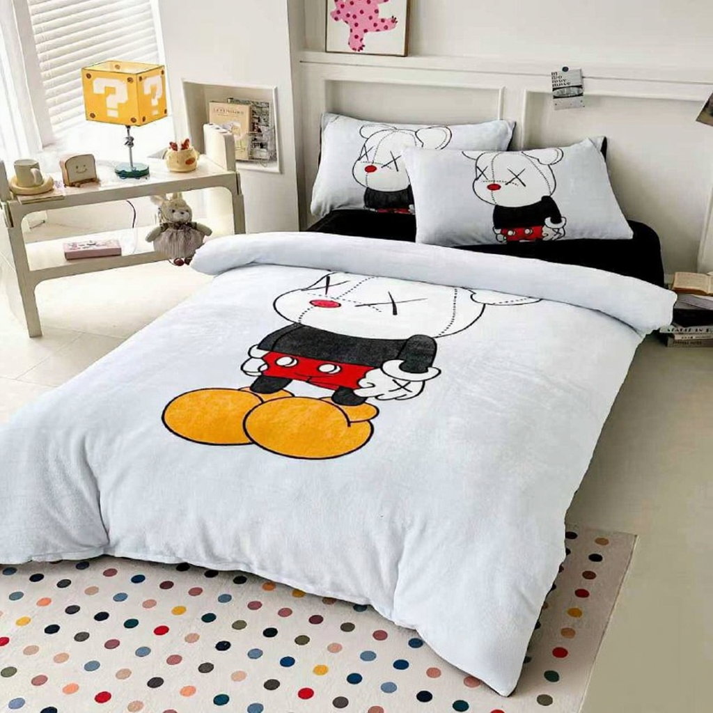 Комплект дитячої постільної білизни велюр полуторний 50x70 см Білий