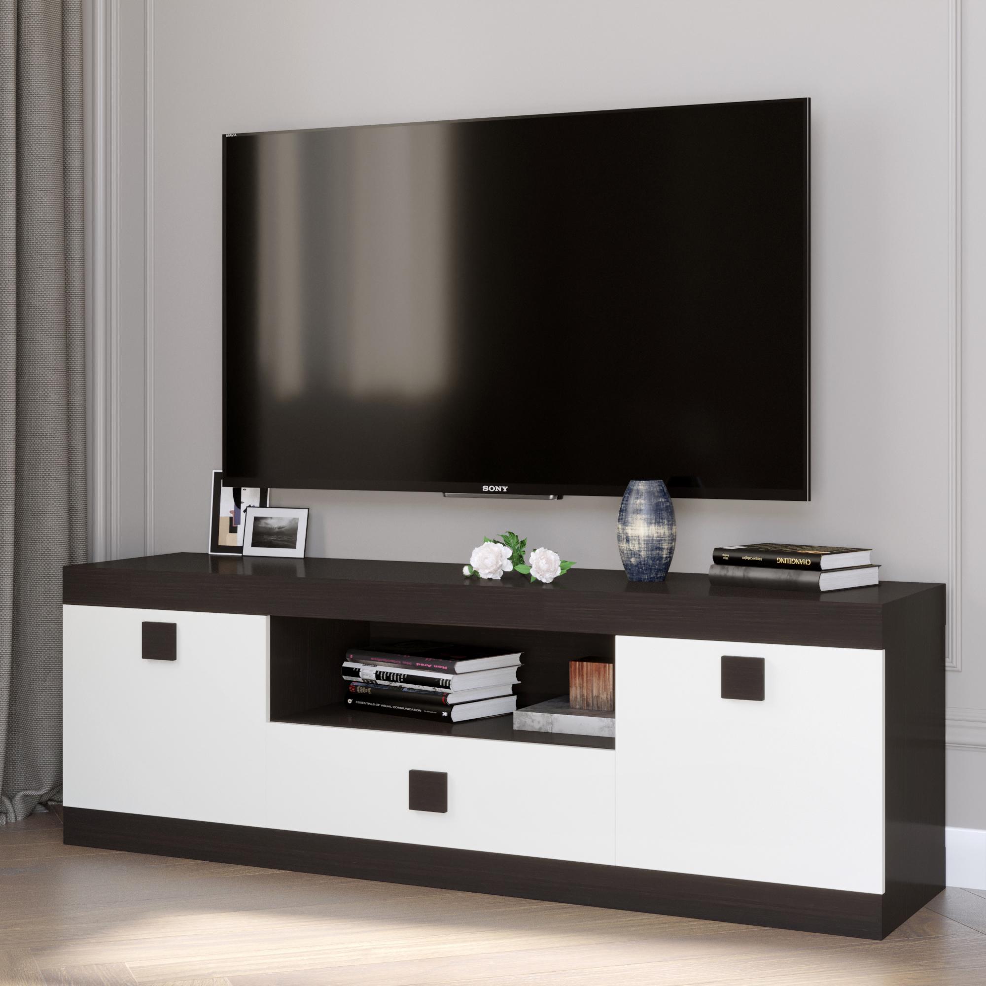 Тумба под телевизор Эверест Соната ТВ 1500 Венге темный/Белый (EVR-2264) - фото 2 Тумба под телевизор Эверест Соната ТВ 1500 Венге темный/Белый (EVR-2264) - фото 2