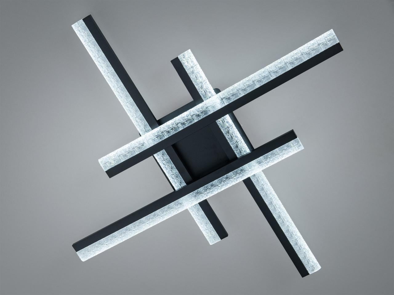 Люстра светодиодная потолочная для гостиной Diasha MX3068 с акриловыми рассеивателями 57 Вт Черный (MX3068/4BK)