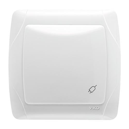 Розетка одинарная с заземлением и крышкой Viko Carmen Белый (00000003461)