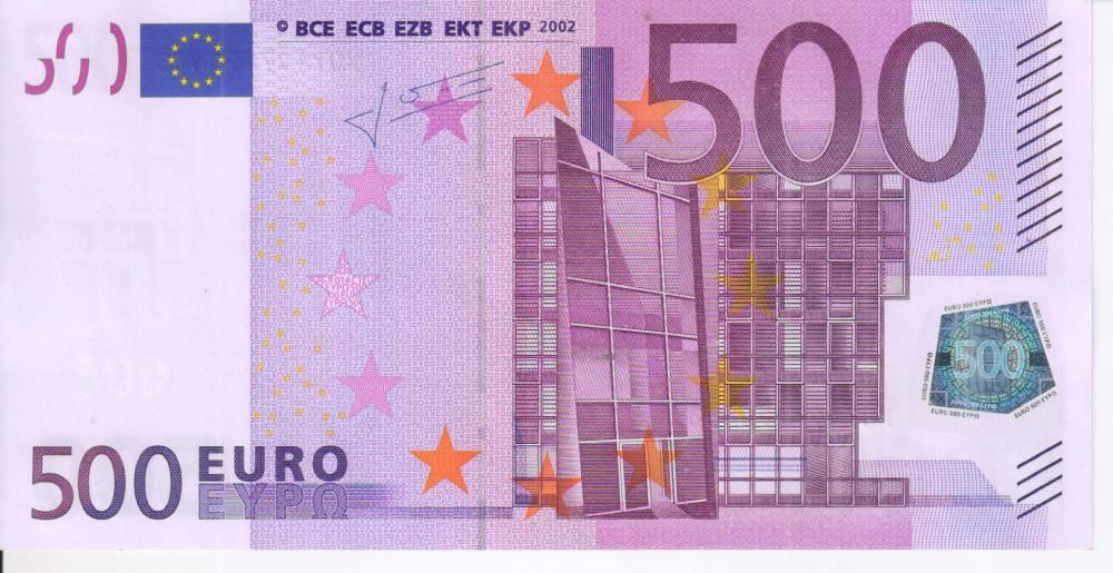 Коллекционная банкнота Германия 500 евро 2002 X R014 AU-UNC (Б06036)