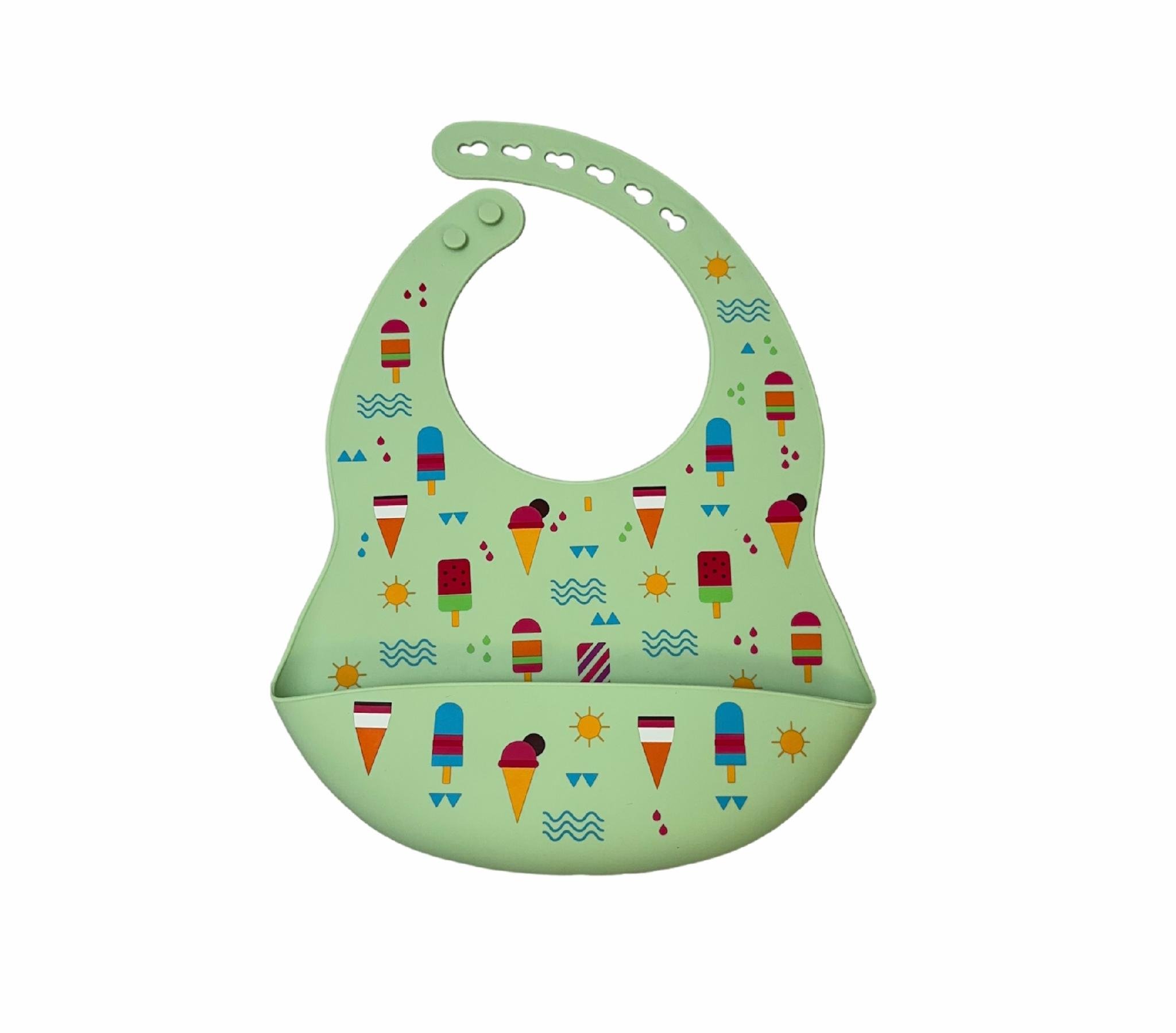 Нагрудник з кишенею Морозиво силіконовий 1 шт. Ментоловий (82077604)