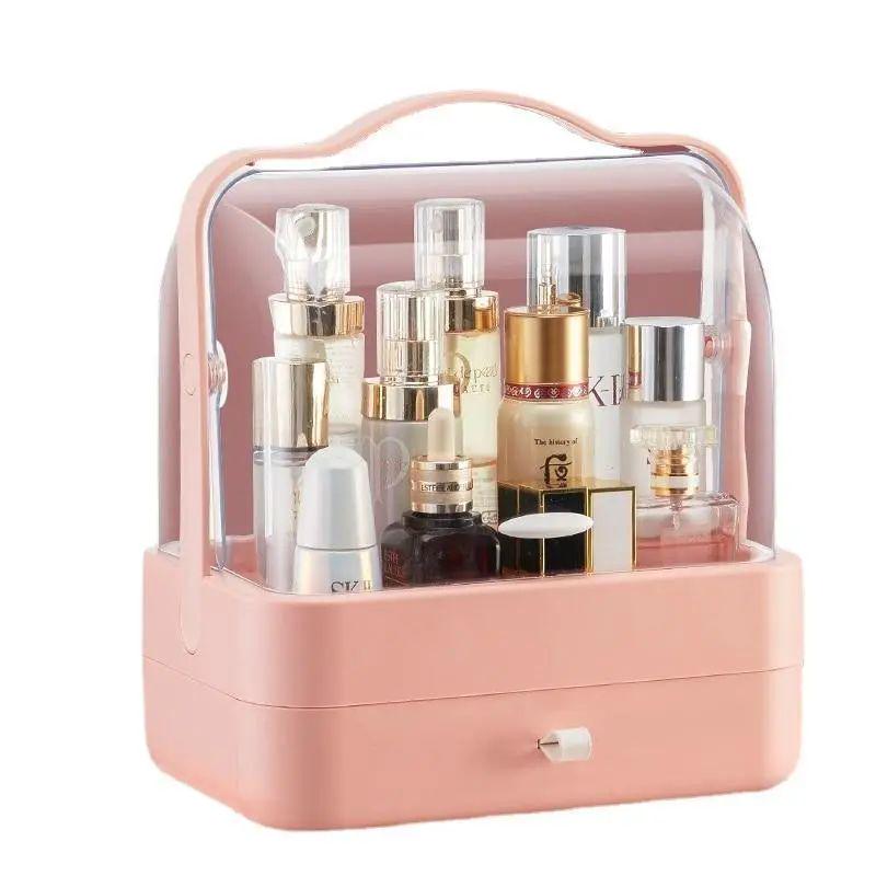 Органайзер для косметики Cosmetic Storage Box LD з ручкою для переносу та висувною скринькою 35х28х18 см (opt-20845)