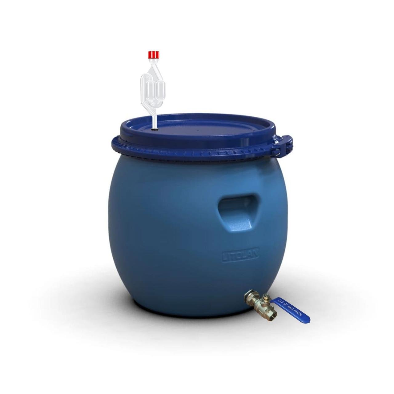 Бочка для брожения с винным клапаном S-образный и краном 1/2" из нержавеющей стали AISI 304 35 л (29663) - фото 1 Бочка для брожения с винным клапаном S-образный и краном 1/2" из нержавеющей стали AISI 304 35 л (29663) - фото 1