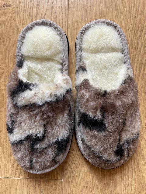 Домашние тапочки теплые из овечьей шерсти Орнамент р. 45 (26965545)