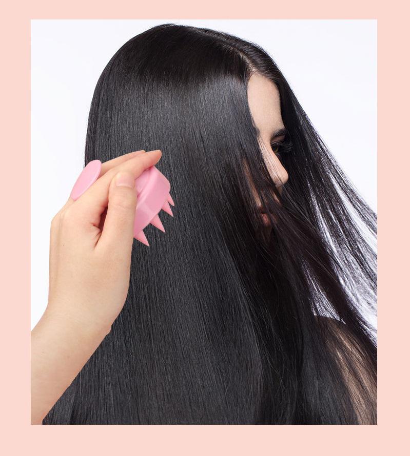 Щетка для головы и мытья волос силиконовая массажная Розовый - фото 5 Щетка для головы и мытья волос силиконовая массажная Розовый - фото 5