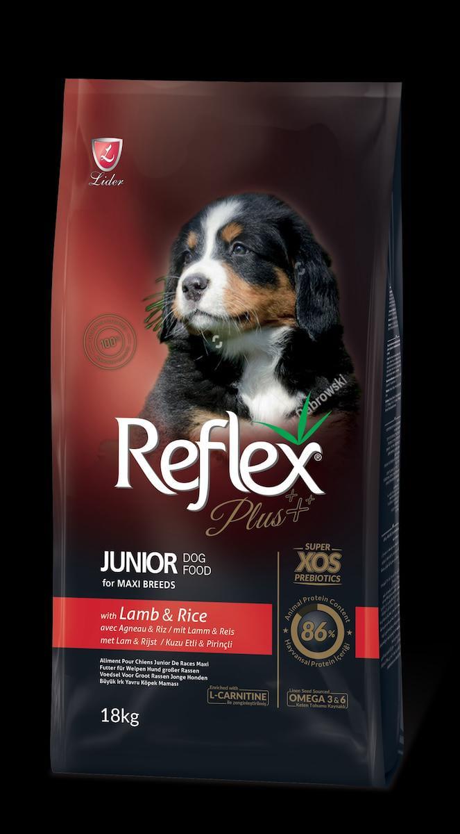 Корм сухий Reflex Plus Junior Large Breeds Lamb&Rice з ягнятком для цуценят великих порід 18 кг (RFX-210)