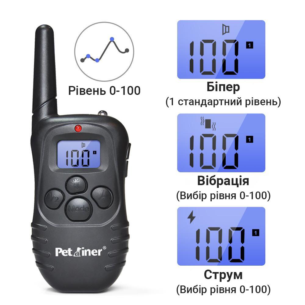 Ошийник електронний Petrainer PET998DR для дресування собак з 2-ма нашийниками перезаряджуваний - фото 6