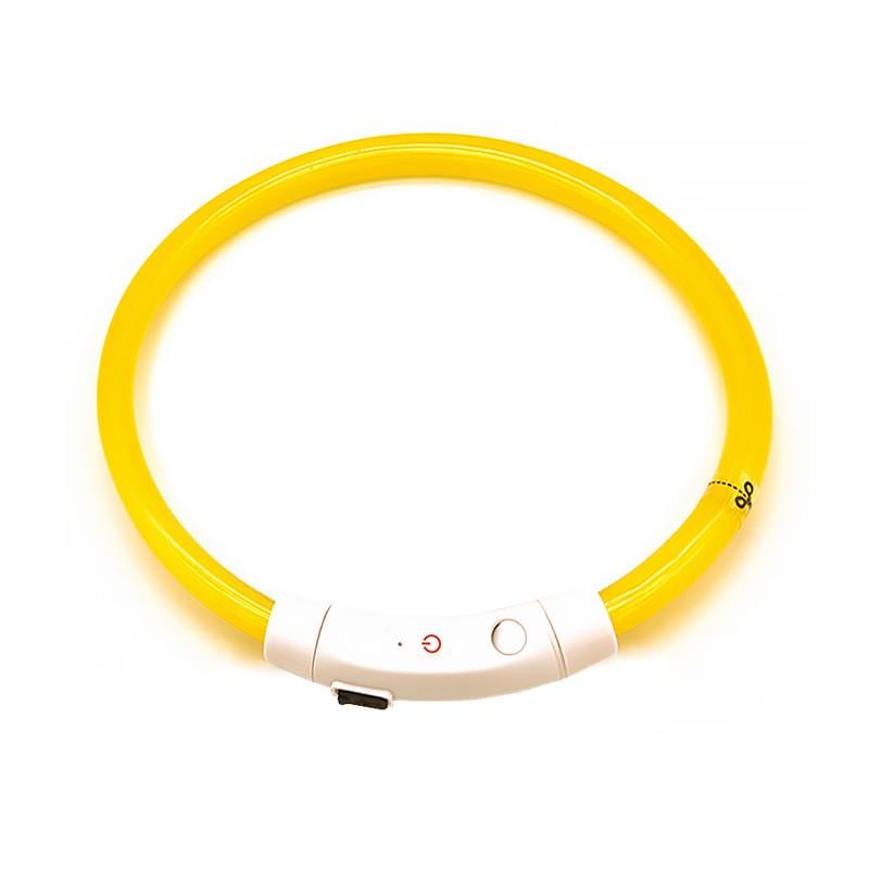 Ошейник светодиодный Lesko L-18 USB M Yellow - фото 1