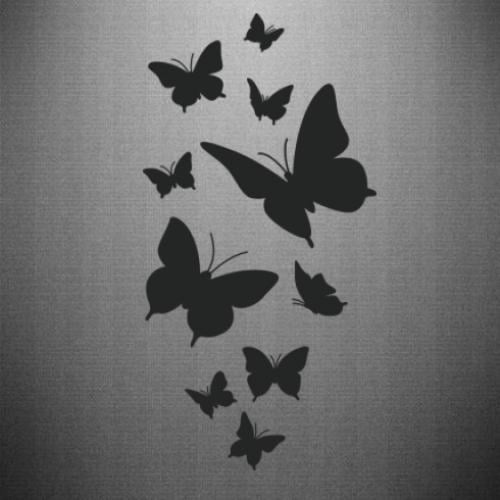 Наклейка Many butterflies 7,7x15 см (24977728)